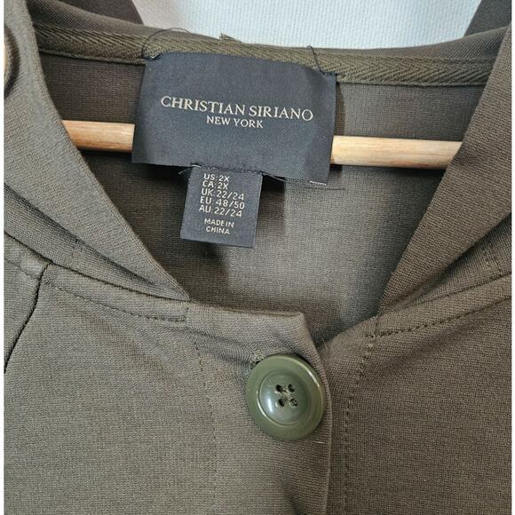 Christian Siriano New York Ponte A-Line Hooded Light Jacket Size 2X  Button-Up - Picture 5 of 7
